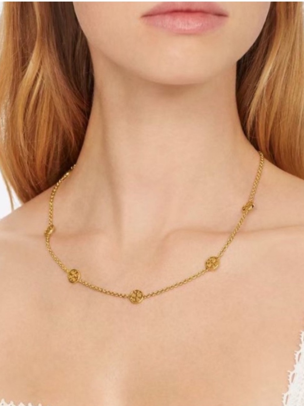 NWOT Tory Burch Delicate Logo Necklace